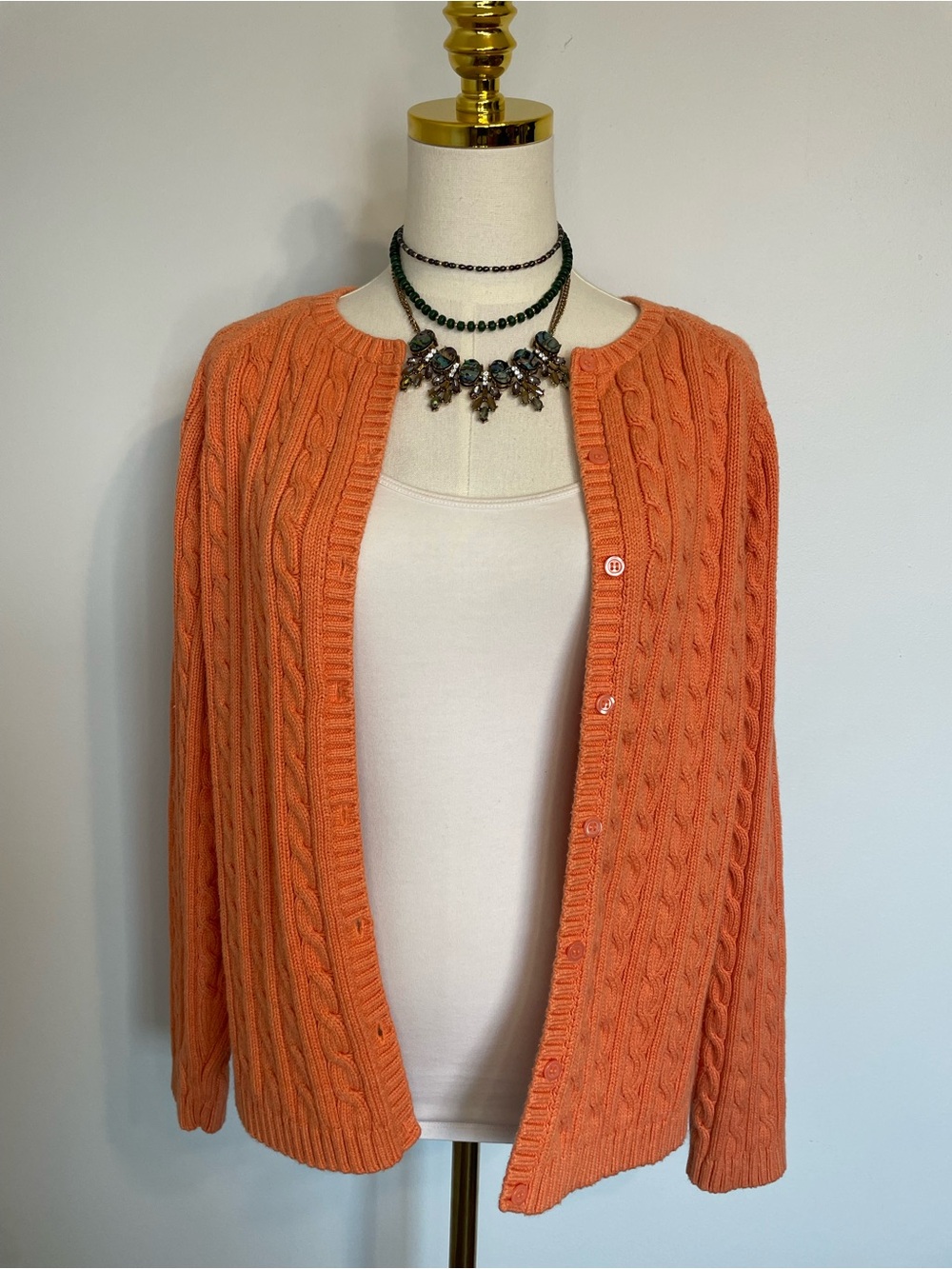 COTTON :: Original Double L sweater heavyweight cable cardigan - LL Bean